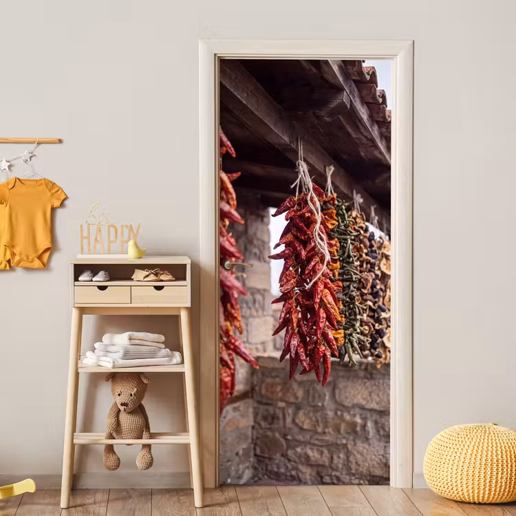 Door sticker - Red Peppers - Food - Rode pepers - Eten deurposter klein