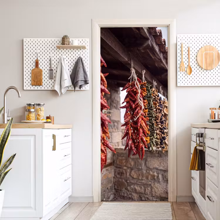Door sticker - Red Peppers - Food - Rode pepers - Eten deurposter klein