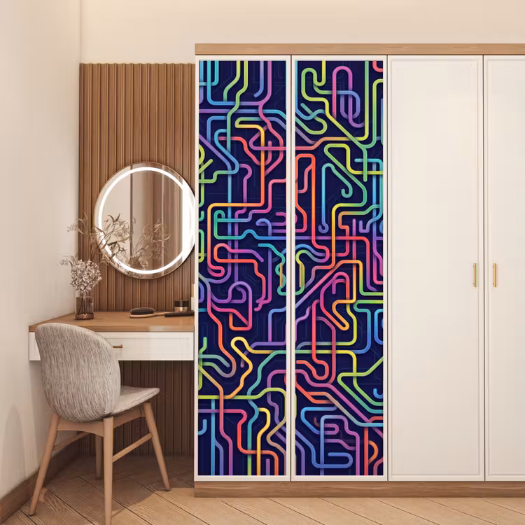 Retro - Abstract - Neon deurposter klein -sfeer3