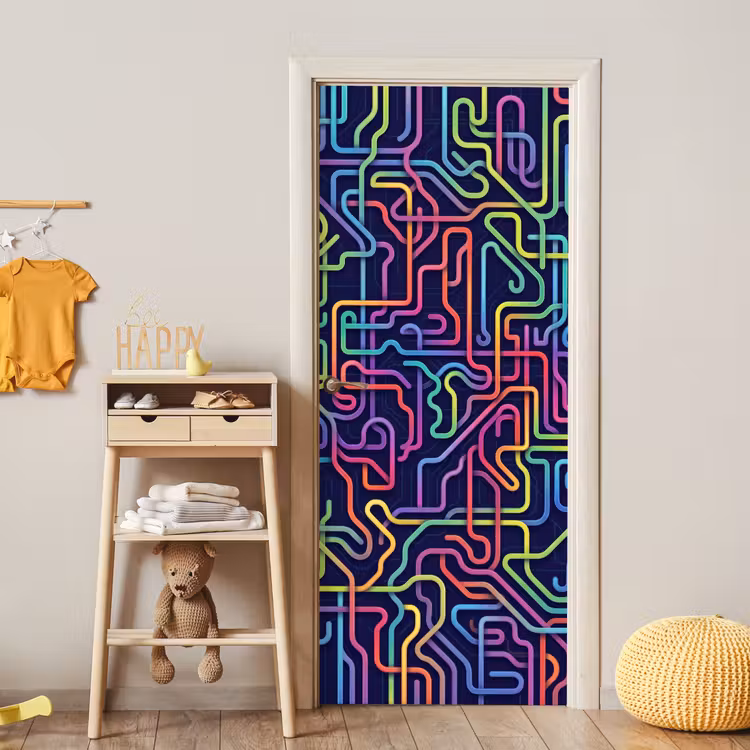 Retro - Abstract - Neon deurposter klein -sfeer4