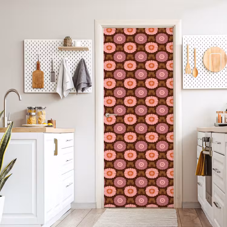 Retro - Madelief - Roze deurposter klein 289 -sfeer5