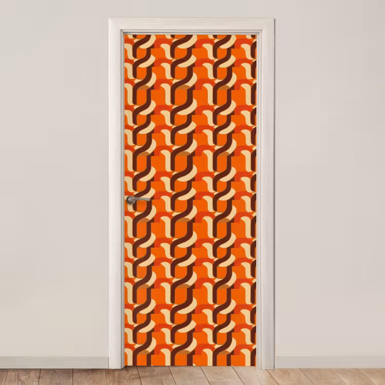 Retro - Modern - Kleurrijk deurposter klein 289 -3d_beige