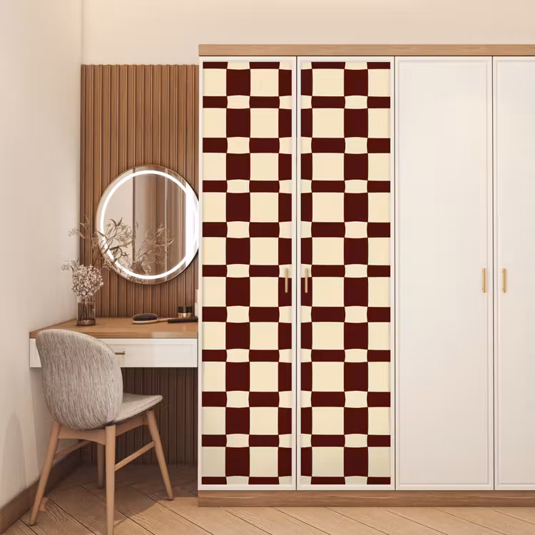 Retro - Patroon - Bruin deurposter klein 289 -sfeer3