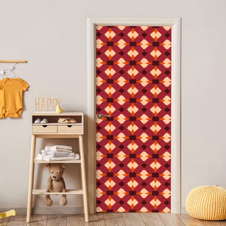Retro - Patroon - Kleurrijk deurposter klein 289 -sfeer4
