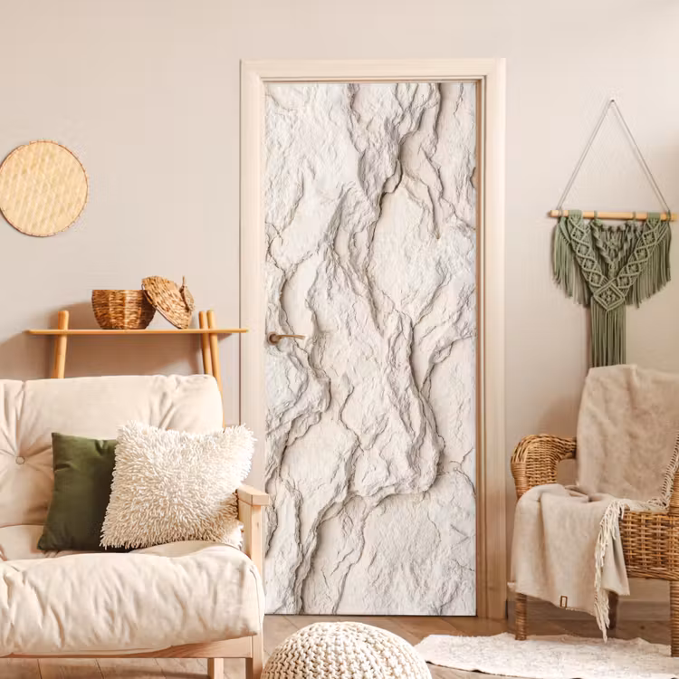 Rots - Structuur - Natuur - Beige - Abstract deurposter klein -sfeer2