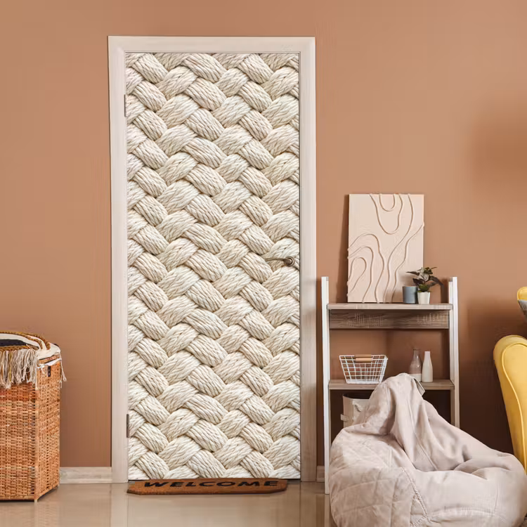 Touw - Gebreid - Beige deurposter klein 289 -sfeer1