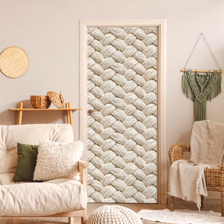 Touw - Gebreid - Beige deurposter klein 289 -sfeer2