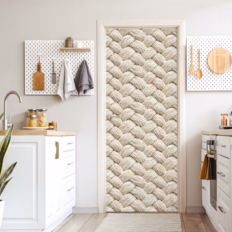 Touw - Gebreid - Beige deurposter klein 289 -sfeer5