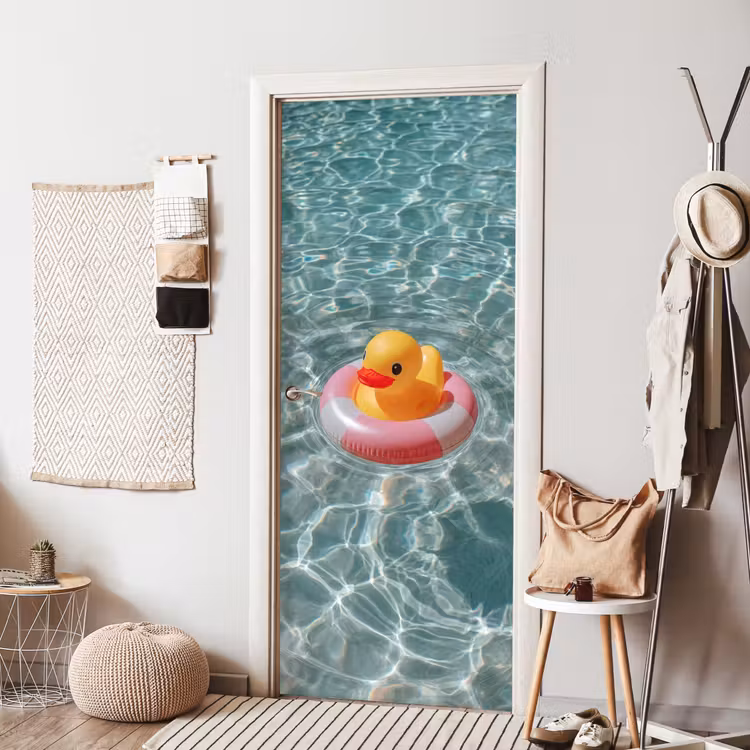 Badeend - Zwemband - Geel deurposter klein -sfeer6