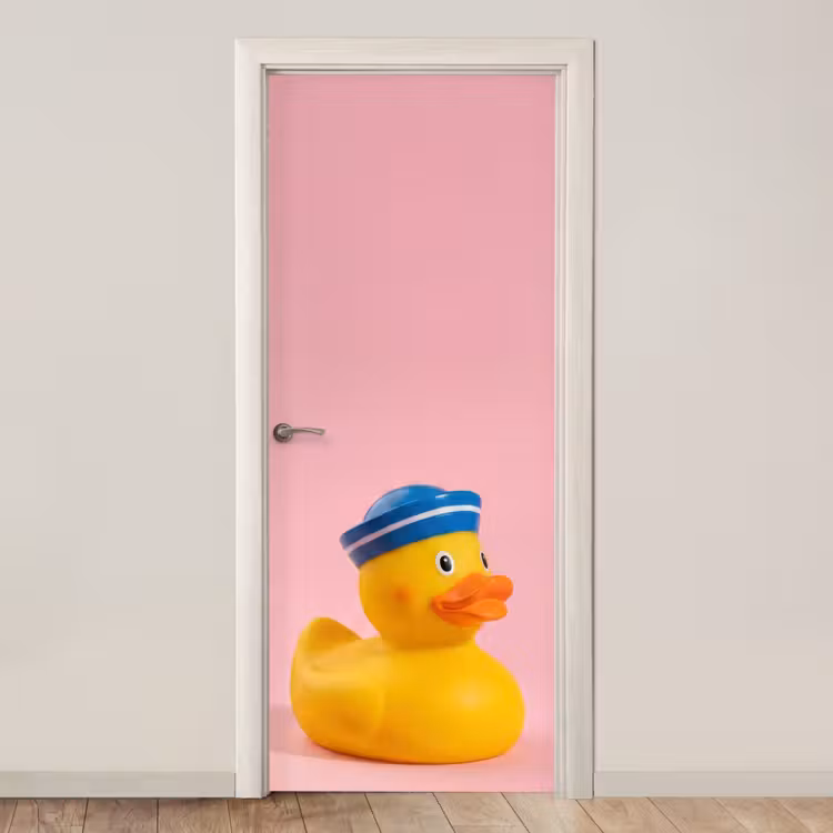 Matroos - Eend - Roze deurposter klein -3d_beige