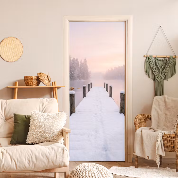 Steiger - Meer - Mist - Winter - Serene deurposter klein -sfeer2