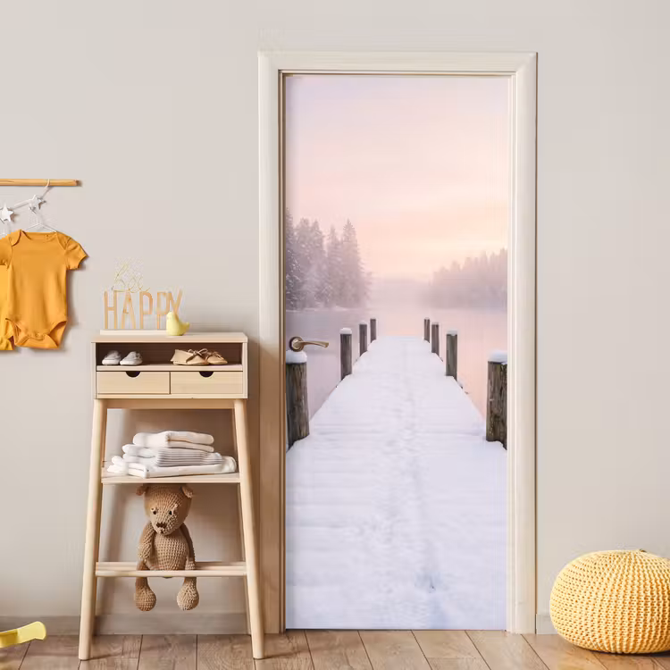Steiger - Meer - Mist - Winter - Serene deurposter klein -sfeer4