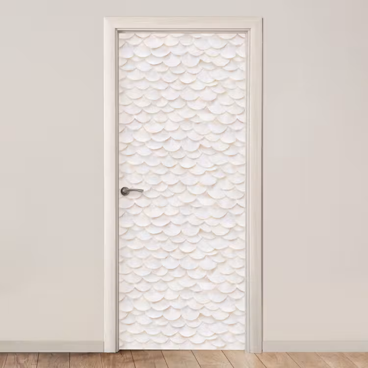 Schubben - Wit - Elegant deurposter klein 289 -3d_beige