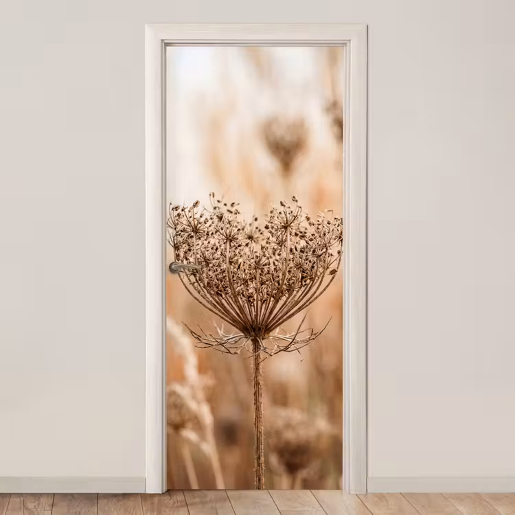 Schermbloem - Droogbloem - Winter - Beige - Minimalistisch deurposter klein -3d_beige