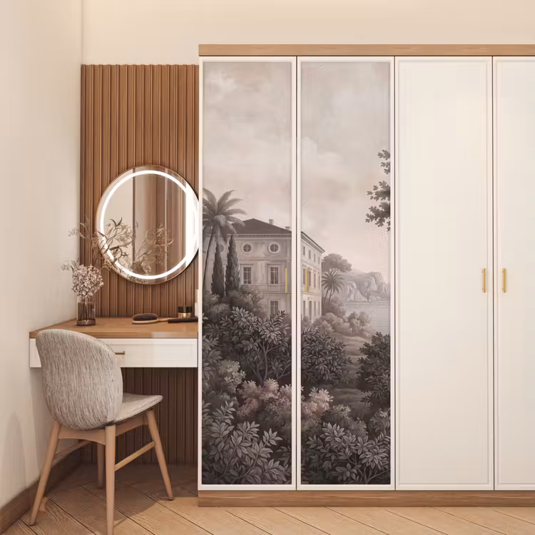 Zee - Villa - Beige deurposter klein -sfeer3