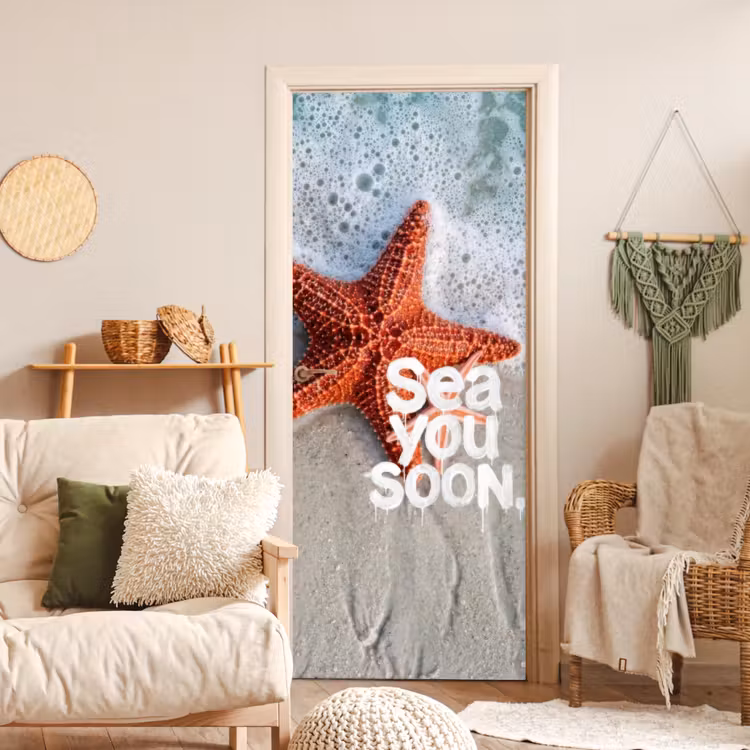 Sea you soon - Zeester - Zee deurposter klein -sfeer2