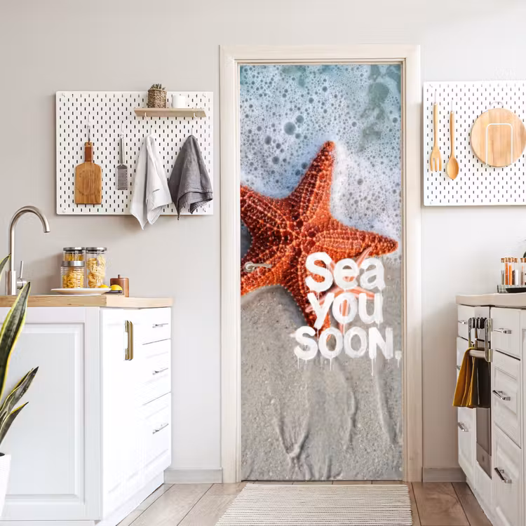 Sea you soon - Zeester - Zee deurposter klein -sfeer5