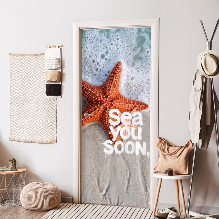 Sea you soon - Zeester - Zee deurposter klein -sfeer6