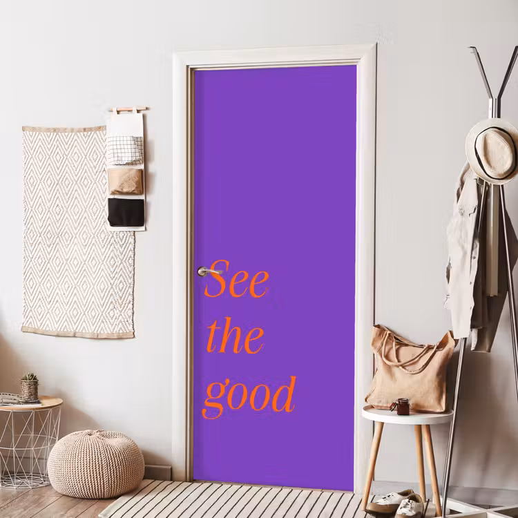 See the good - Oranje - Paars deurposter klein -sfeer6