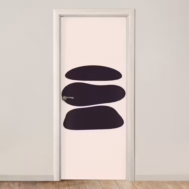 Door sticker - Shapes - Organic - Black - Vormen - Organisch - Zwart deurposter klein
