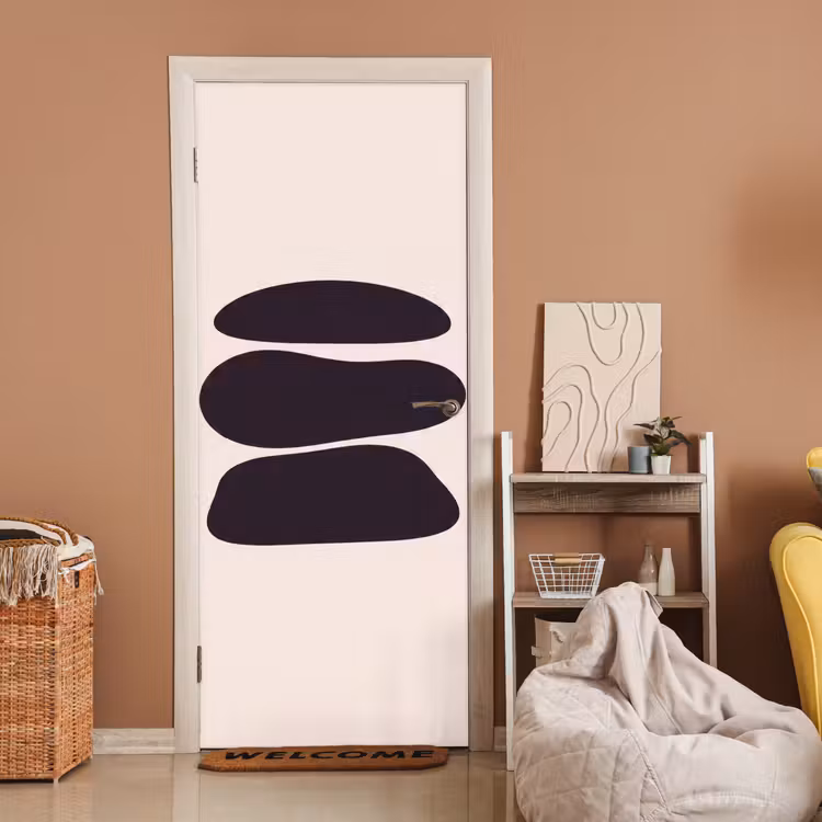 Door sticker - Shapes - Organic - Black - Vormen - Organisch - Zwart deurposter klein