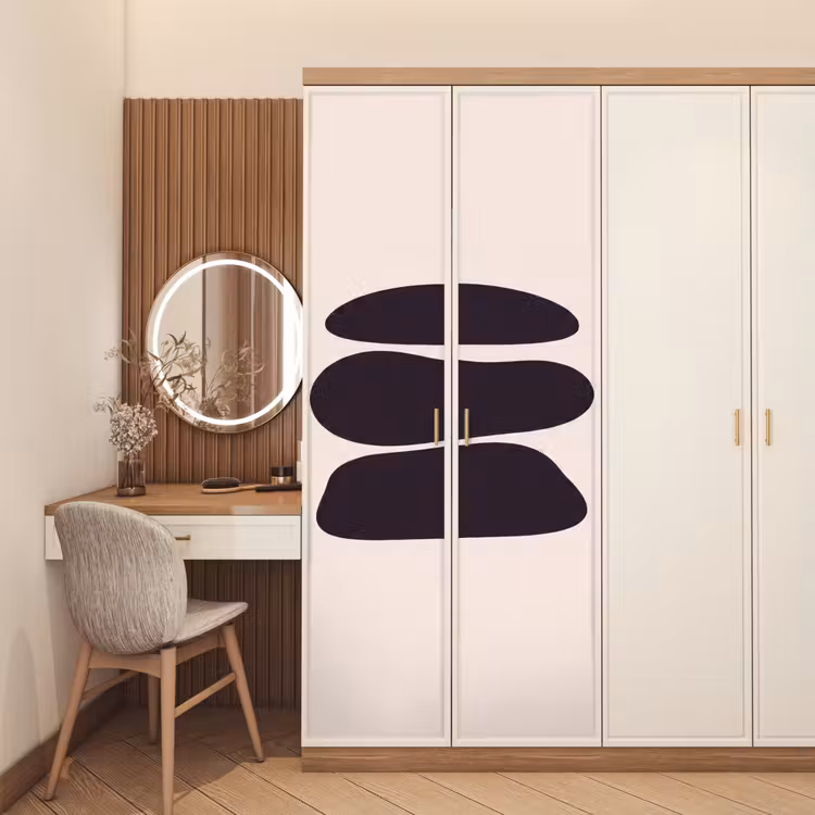 Door sticker - Shapes - Organic - Black - Vormen - Organisch - Zwart deurposter klein