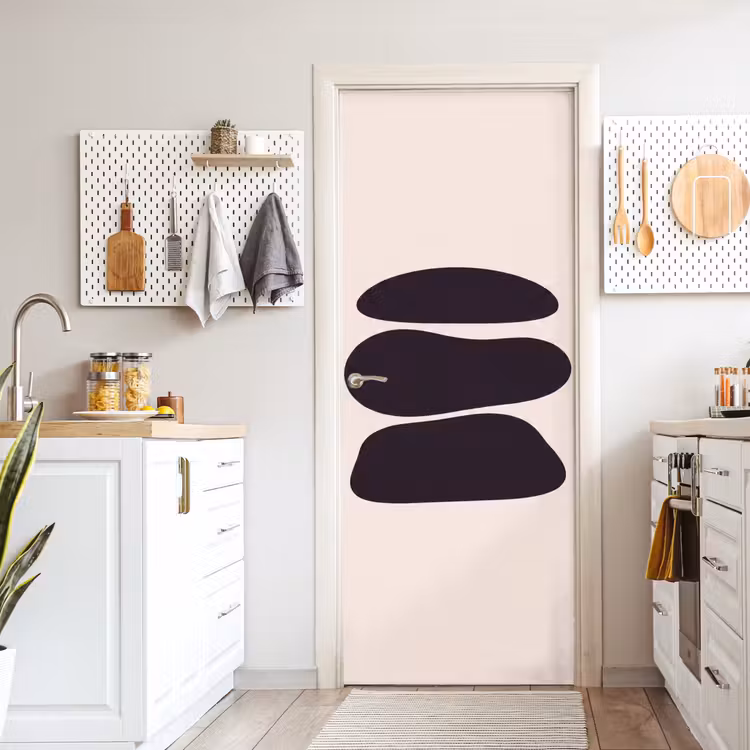 Door sticker - Shapes - Organic - Black - Vormen - Organisch - Zwart deurposter klein