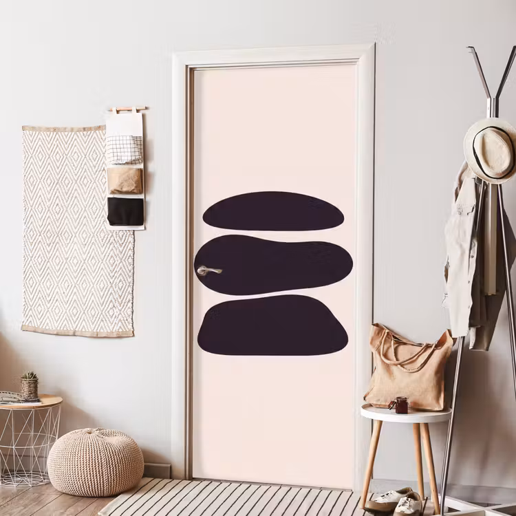 Door sticker - Shapes - Organic - Black - Vormen - Organisch - Zwart deurposter klein