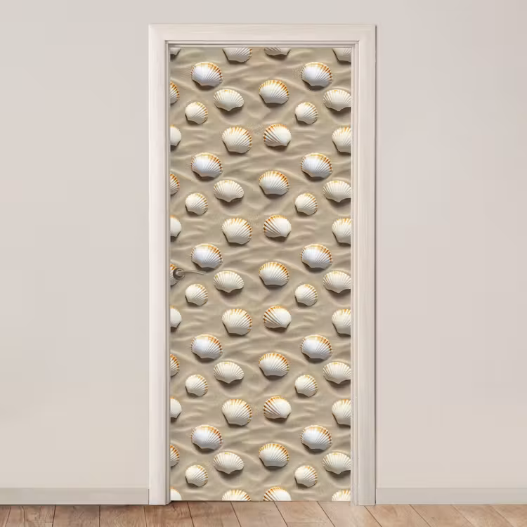 Schelpen - Zand - Maritiem deurposter klein 289 -3d_beige
