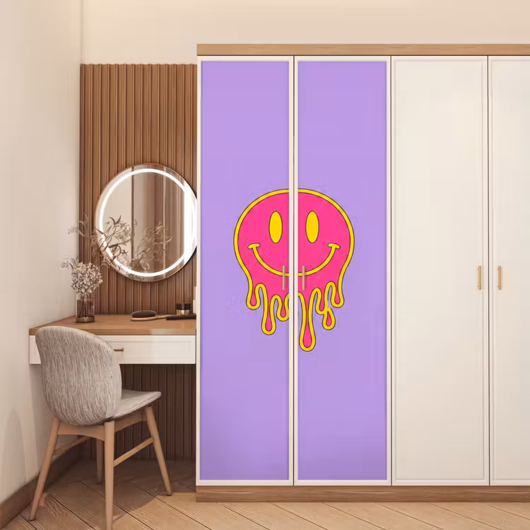 Smiley - Drip - Neon deurposter klein -sfeer3
