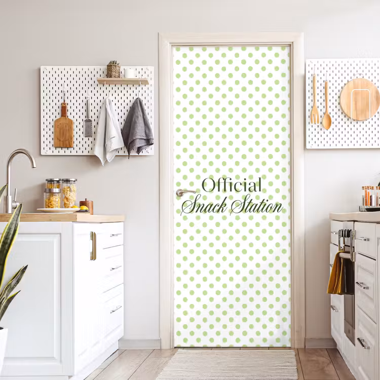Snack Station - Groen - Stippen deurposter klein -sfeer5