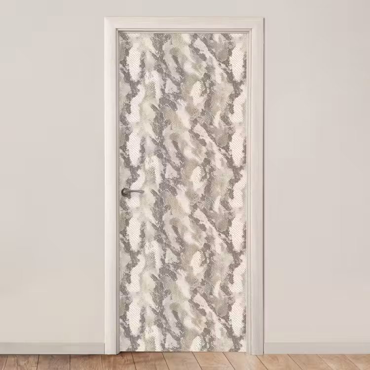 Slang - Patroon - Taupe deurposter klein 289 -3d_beige