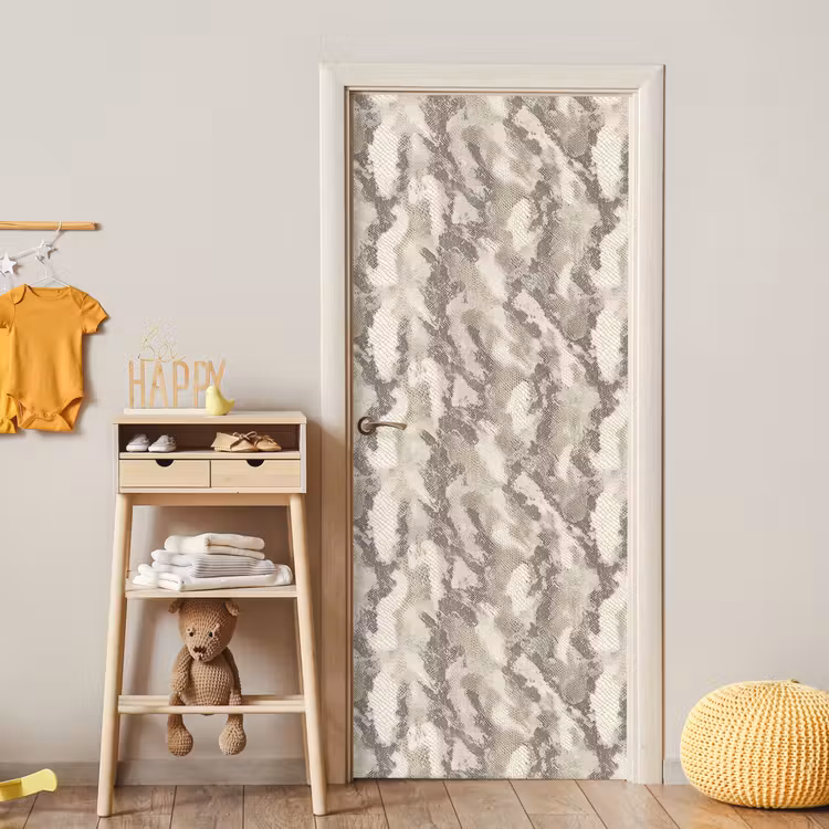 Slang - Patroon - Taupe deurposter klein 289 -sfeer4