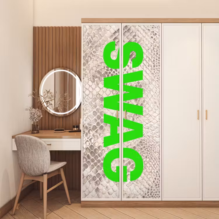 Slangenprint - SWAG - Neon - Groen deurposter klein -sfeer3