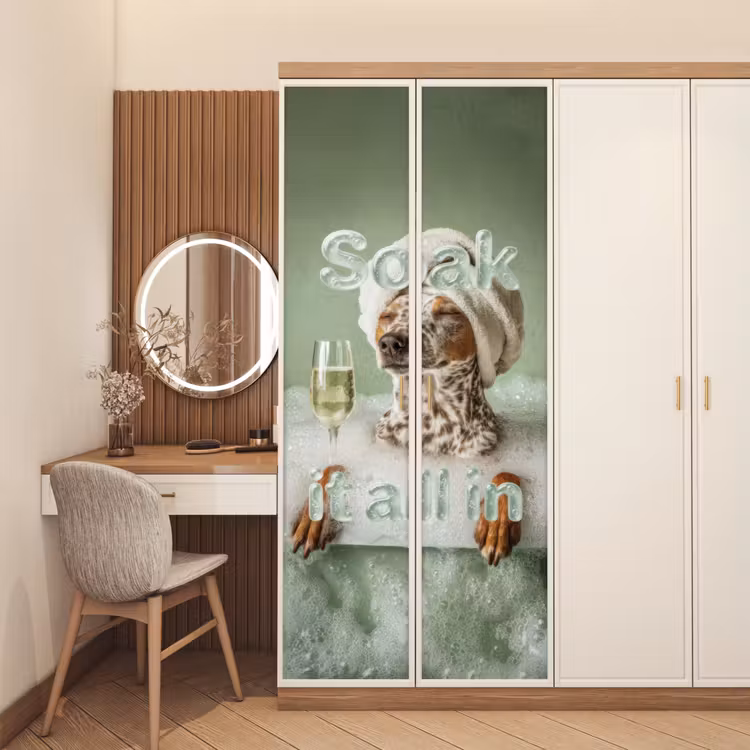 Soak it all in - Hond - Bad deurposter klein -sfeer3