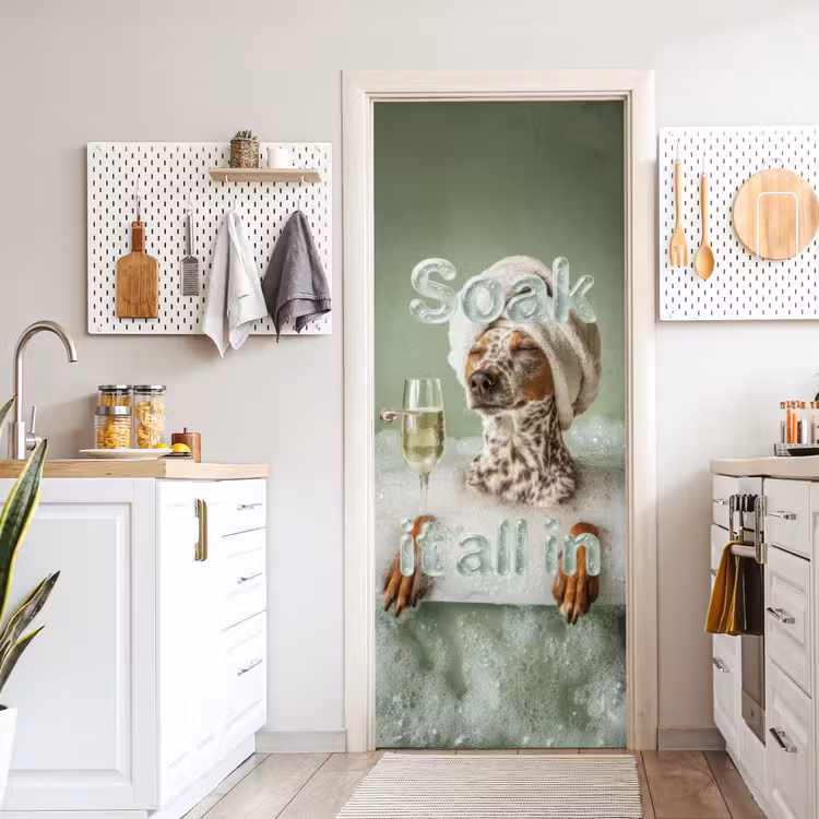 Soak it all in - Hond - Bad deurposter klein -sfeer5