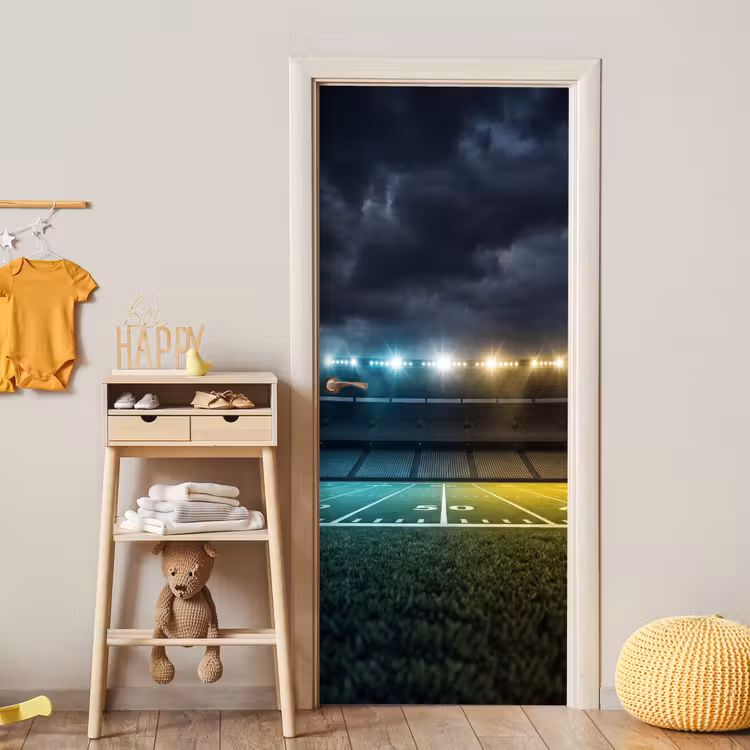 Voetbal - Stadion - Nacht - Modern deurposter klein -sfeer4