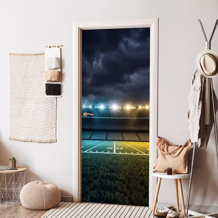 Voetbal - Stadion - Nacht - Modern deurposter klein -sfeer6