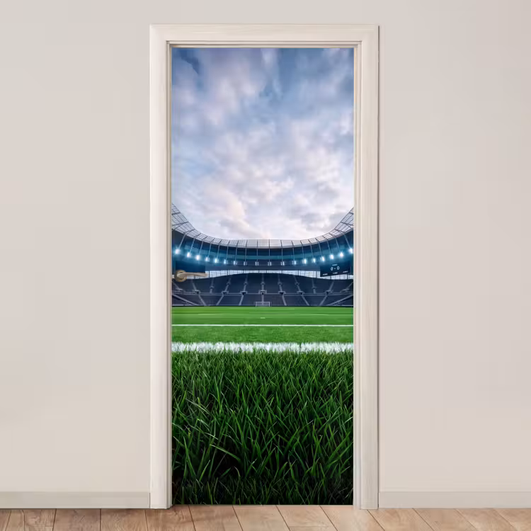 Voetbal - Stadion - Sport - Groen deurposter klein -3d_beige