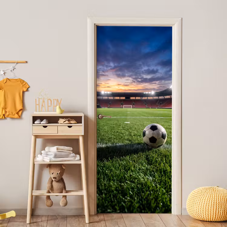 Voetbal - Stadion - Sport - Groen deurposter klein -sfeer4