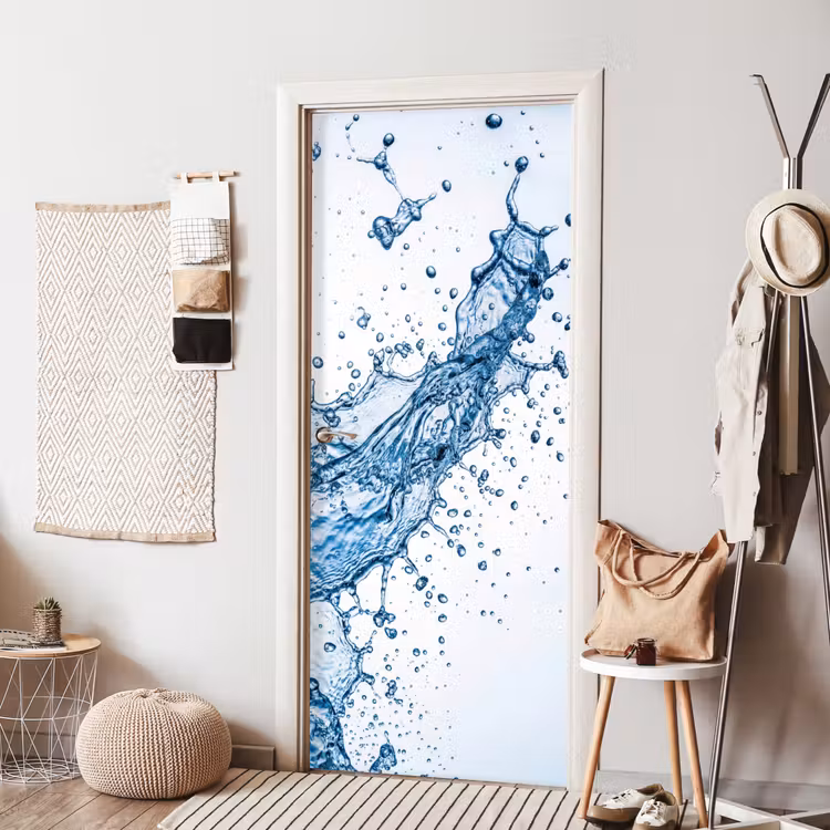 Spash - Water - Blauw deurposter klein -sfeer6