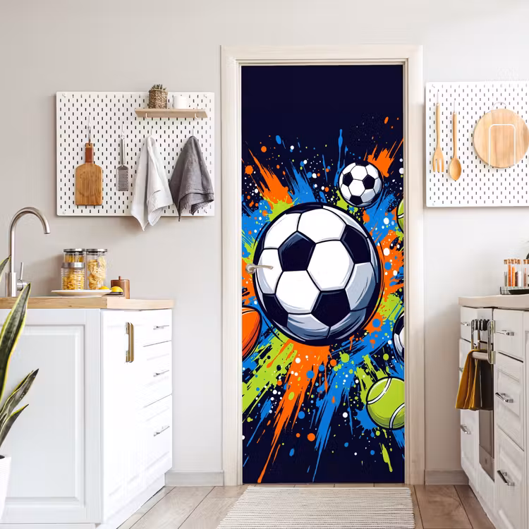 Sport - Ballen - Kleurrijk deurposter klein -sfeer5