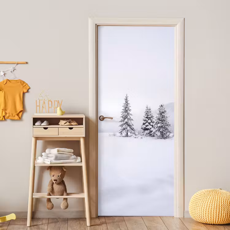 Fijnsparren - Sneeuw - Winter - Landschap - Stilte deurposter klein -sfeer4