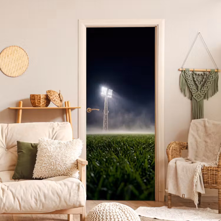 Stadion - Lichtmast - Sport - Nacht deurposter klein -sfeer2