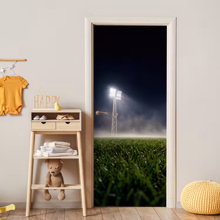 Stadion - Lichtmast - Sport - Nacht deurposter klein -sfeer4