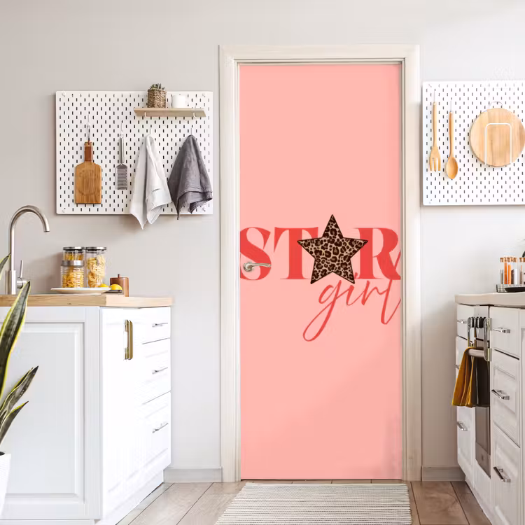 Star girl - Roze - Panter - Ster deurposter klein -sfeer5
