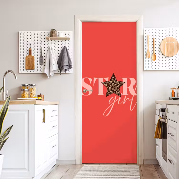 Star girl - Rood - Panter - Ster deurposter klein -sfeer5