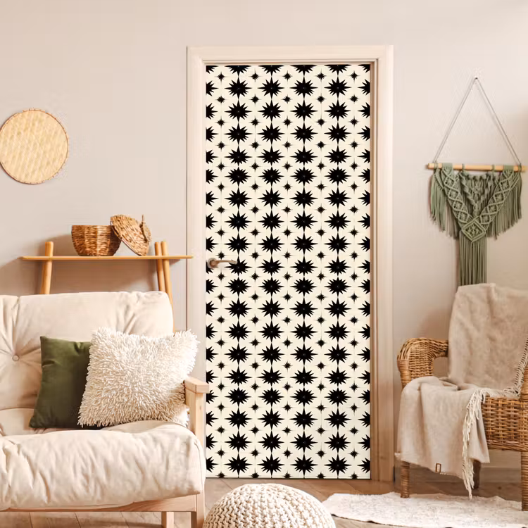 Stervormen - Geometrisch - Zwart deurposter klein 289 -sfeer2
