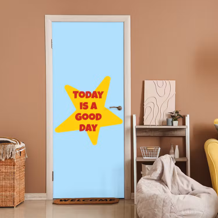 Ster - Today is a good day - Blauw deurposter klein -sfeer1