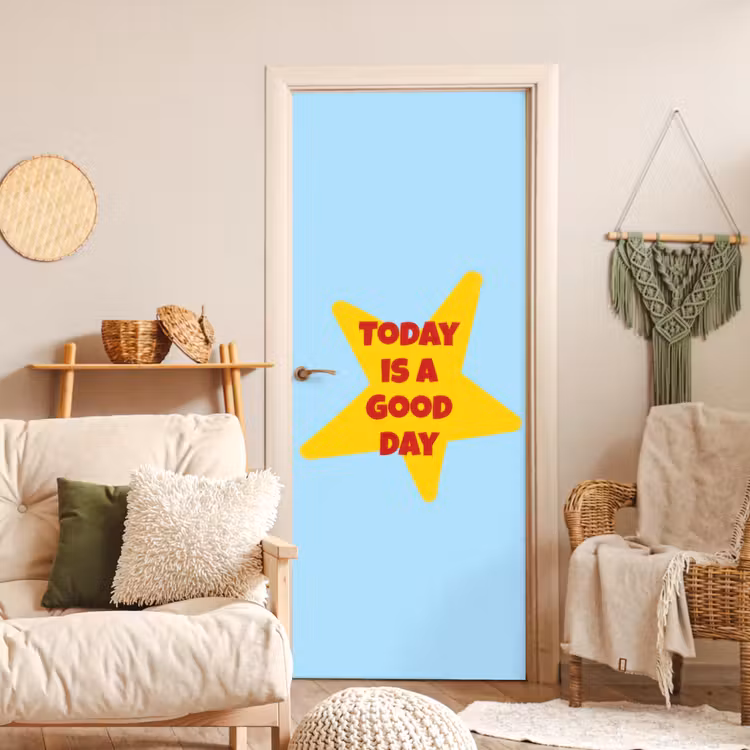 Ster - Today is a good day - Blauw deurposter klein -sfeer2
